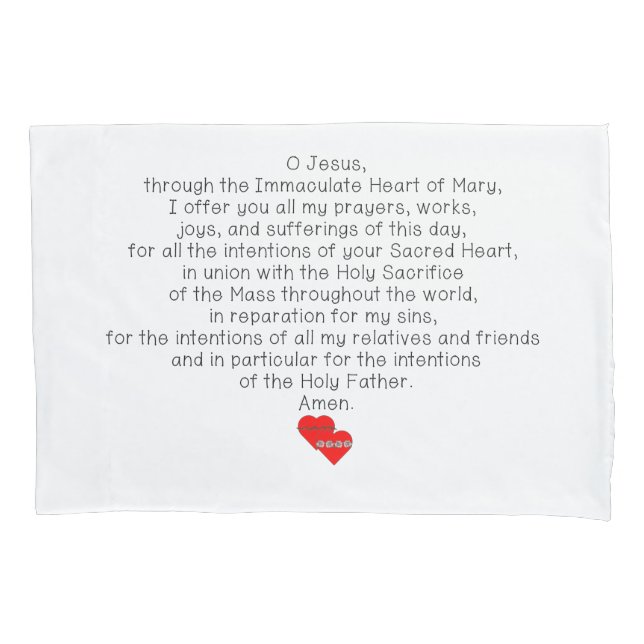 Morning Offering and Evening Prayer Pillowcase (Front)
