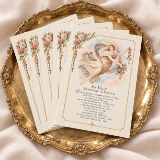 Morning Offering Catholic Vintage Angel Prayer