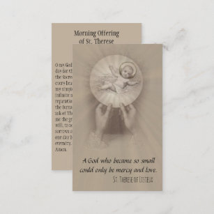 Morning Offering of St. Therese Prayer Holy Card