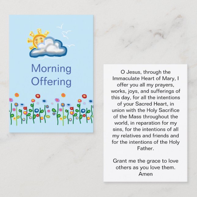 Morning offering Prayer Card (Front/Back)