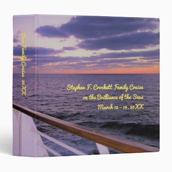 Morning On Board Custom Cruise Memory Book 3 Ring Binder by CruiseReady at Zazzle