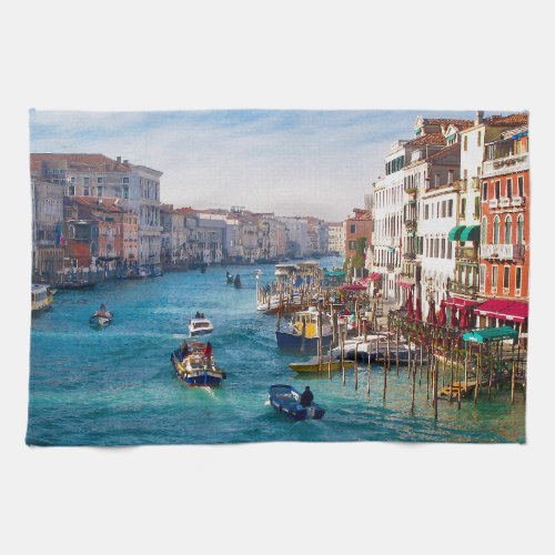 MORNING ON THE GRAND CANAL Kitchen Towel