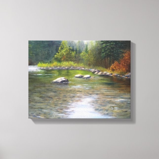 Morning on the River Stretched Canvas Print (Front)
