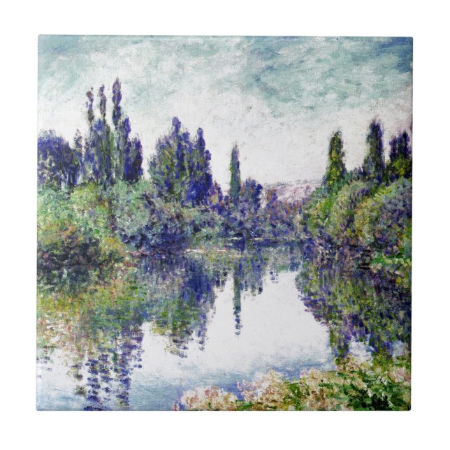 Morning on the Seine, near Vetheuil - Claude Monet Tile (Front)