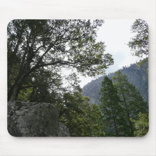 Morning on the Trail to Vernal Falls in Yosemite Mouse Pad (Front)