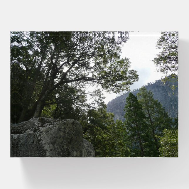 Morning on the Trail to Vernal Falls in Yosemite Paperweight (Front)