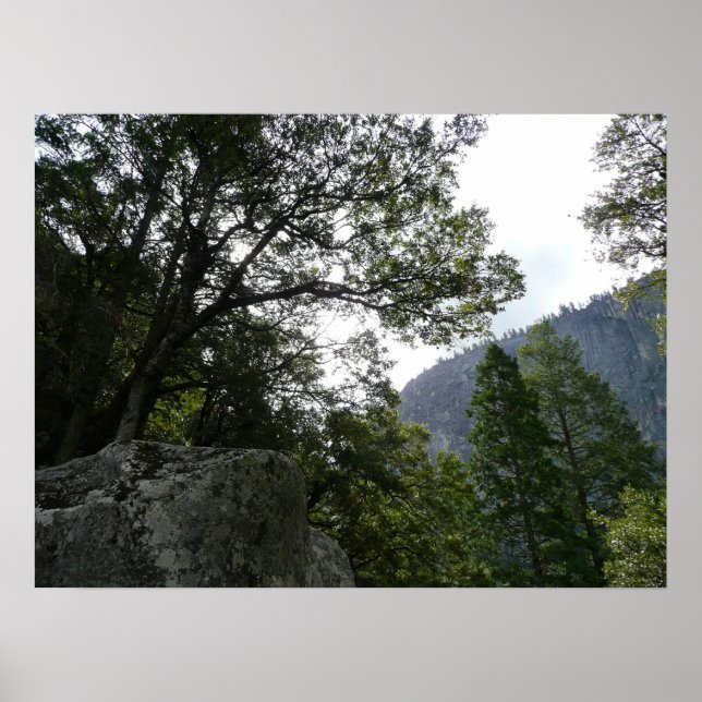 Morning on the Trail to Vernal Falls in Yosemite Poster (Front)