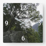 Morning on the Trail to Vernal Falls in Yosemite Square Wall Clock