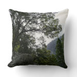 Morning on the Trail to Vernal Falls in Yosemite Throw Pillow