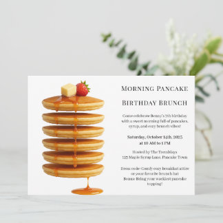 Morning Pancake Birthday Brunch | Cozy Weekend Invitation