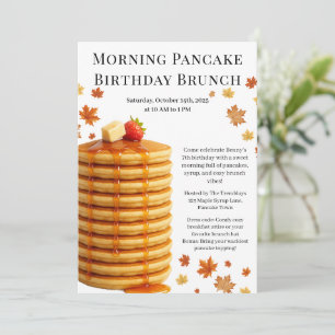 Morning Pancake Birthday Brunch Cozy Weekend Invitation