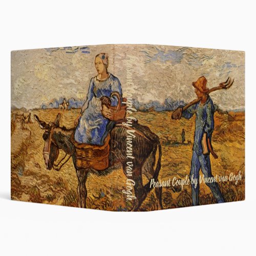 Morning Peasant Couple by Vincent van Gogh 3 Ring Binder