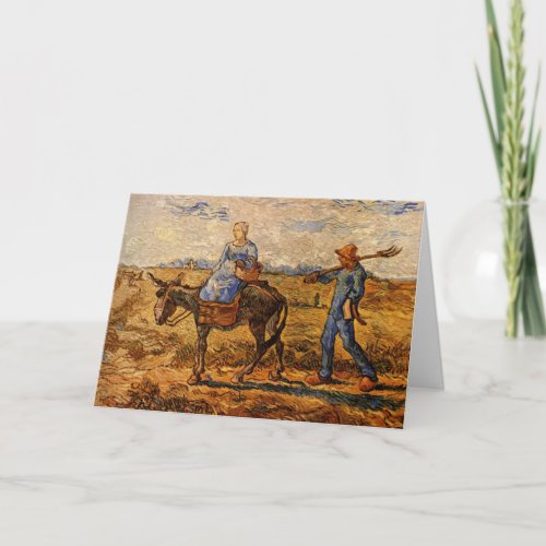 Morning Peasant Couple by Vincent van Gogh Card