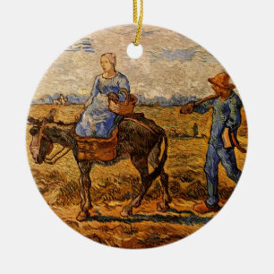 Morning, Peasant Couple by Vincent van Gogh Ceramic Ornament