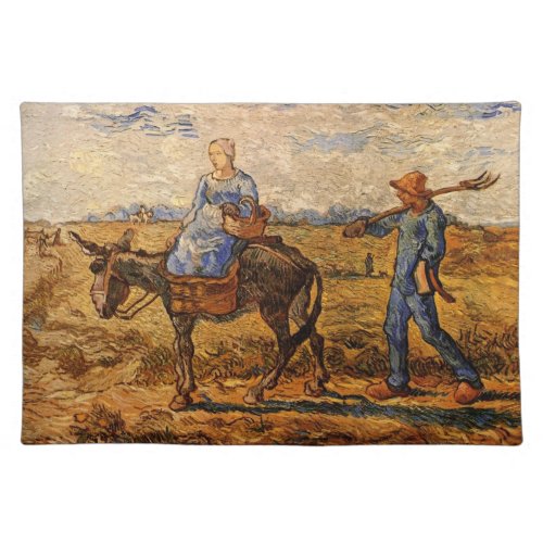 Morning Peasant Couple by Vincent van Gogh Cloth Placemat