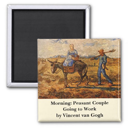 Morning Peasant Couple by Vincent van Gogh Magnet