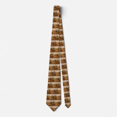 Morning Peasant Couple by Vincent van Gogh Neck Tie