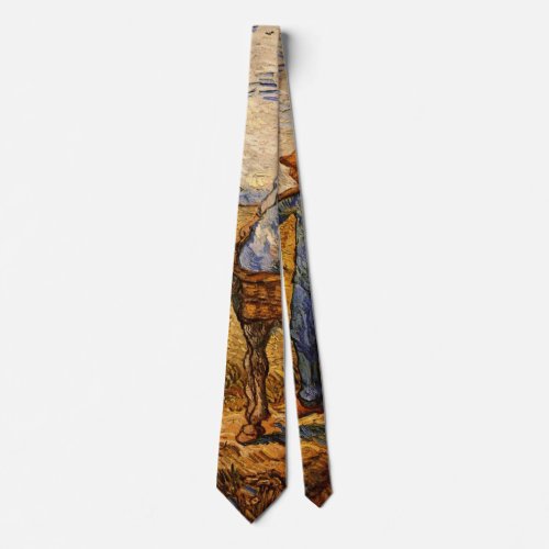 Morning Peasant Couple by Vincent van Gogh Neck Tie