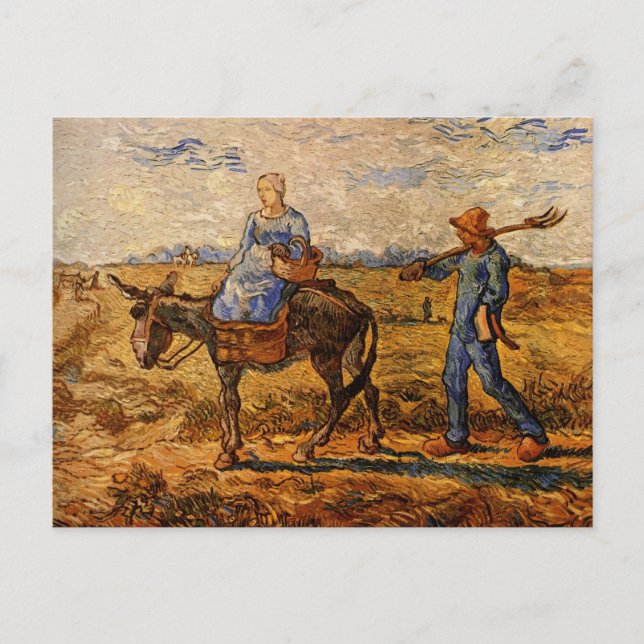 Morning, Peasant Couple by Vincent van Gogh Postcard (Front)