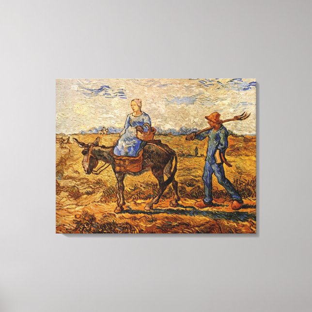 Morning peasant couple going to work canvas print (Front)