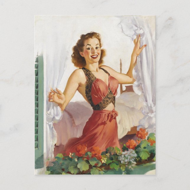 Morning Pin Up Postcard (Front)