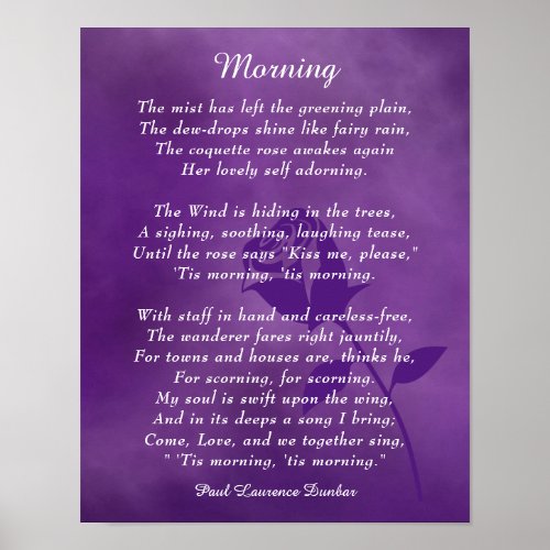 Morning Poem by Paul Laurence Dunbar Poster