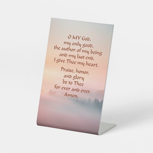 Morning Prayer on a Pedestal Sign (Front)