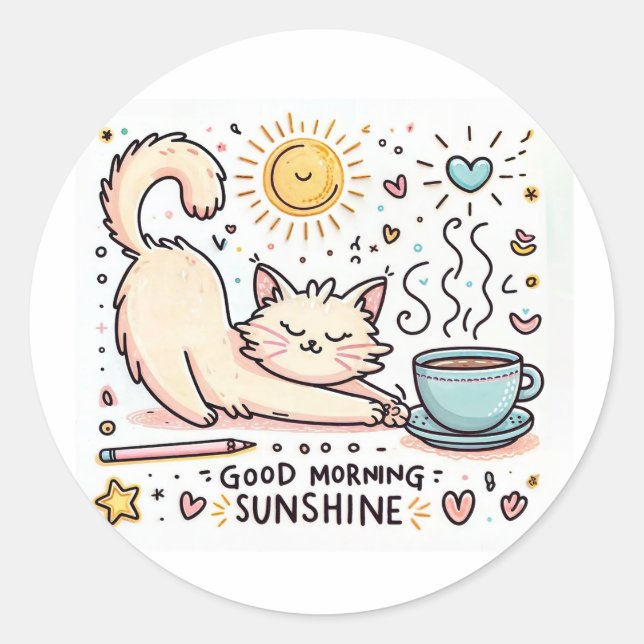 "Morning Purrfection" Stickers (Front)