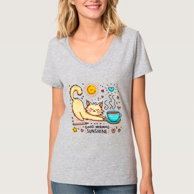 "Morning Purrfection" T-Shirt (Front)