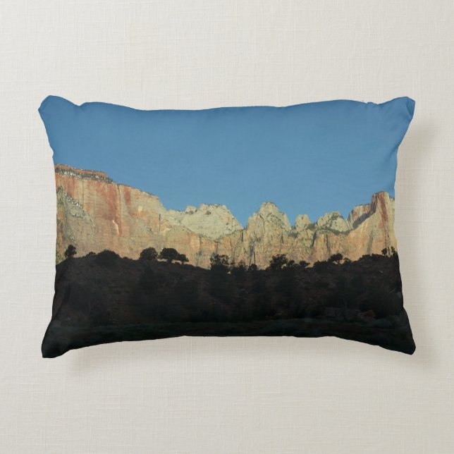 Morning Red Rocks at Zion National Park Accent Pillow (Front)