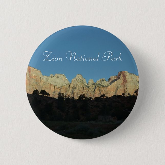 Morning Red Rocks at Zion National Park Button (Front)