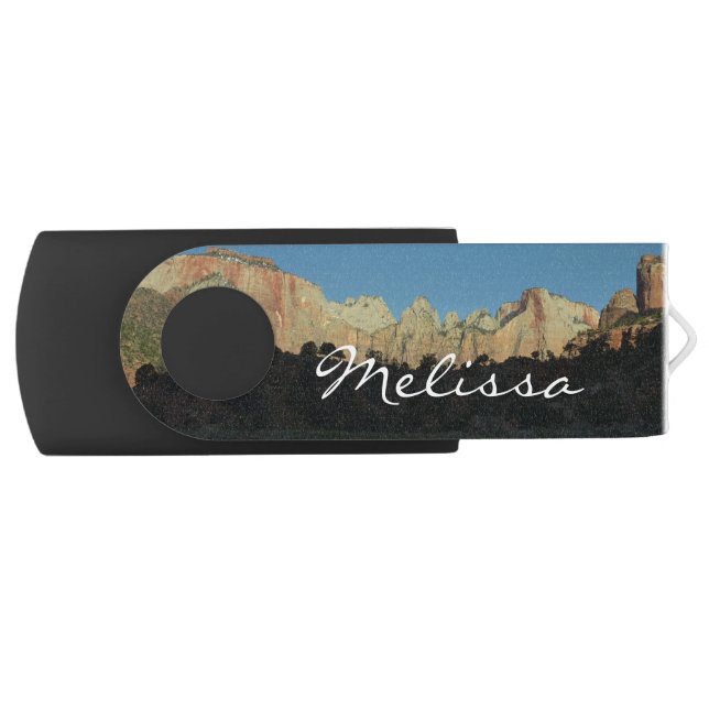 Morning Red Rocks at Zion National Park Flash Drive (Front)