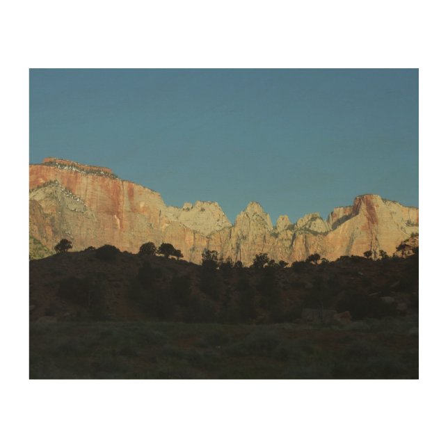 Morning Red Rocks at Zion National Park Wood Wall Art (Front)