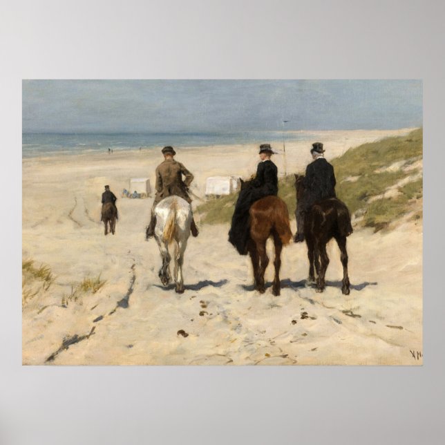 Morning Ride along the Beach, 1876 by Anton Mauve Poster (Front)