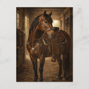 Morning Ride Horse Art Postcard