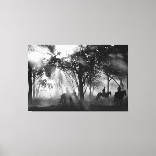 MORNING RIDE Horses and Riders Canvas Wall Art