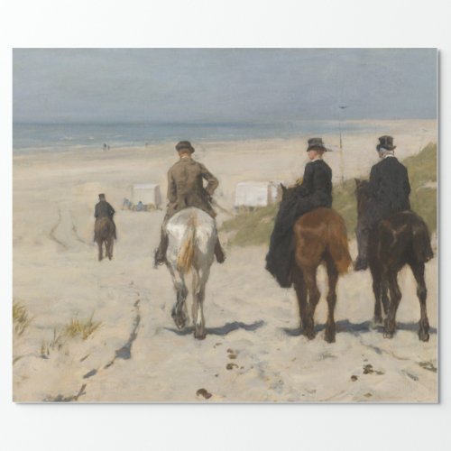 MORNING RIDE ON THE BEACH DECOUPAGE WRAPPING PAPER