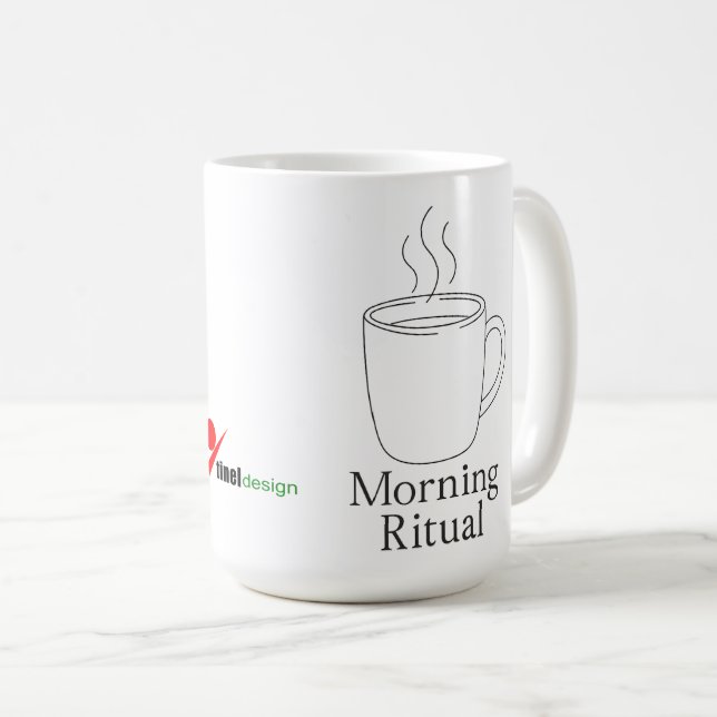 "Morning Ritual" Minimalist Coffee Mug | Simple Li (Front Right)