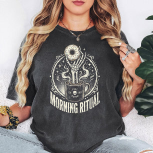 Morning Ritual Skeleton Coffee Donut T-Shirt