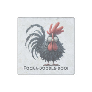 Morning Rooster - Fock-a-doodle-doo! Stone Magnet