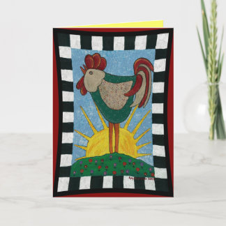 Morning Rooster - sunrise greeting card