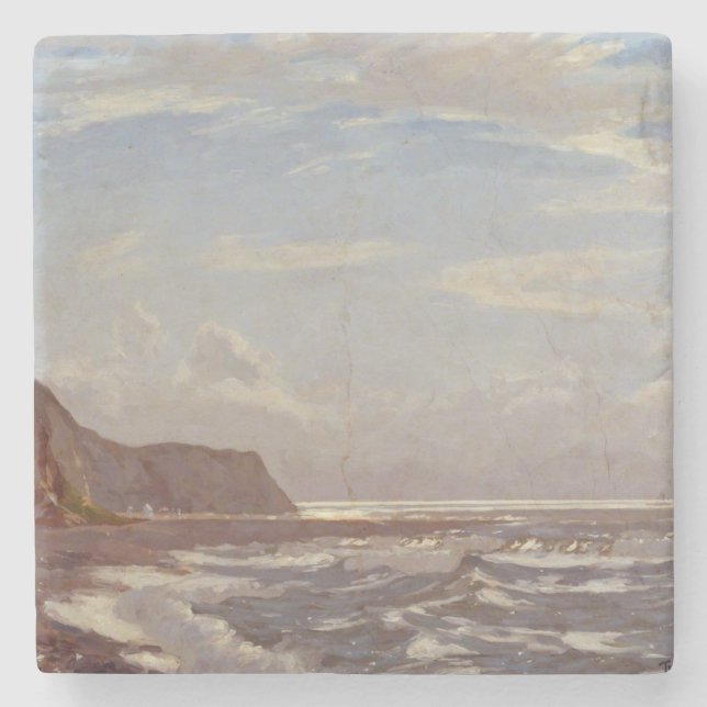 Morning Seashore on the Isle of Wight Stone Coaster (Front)