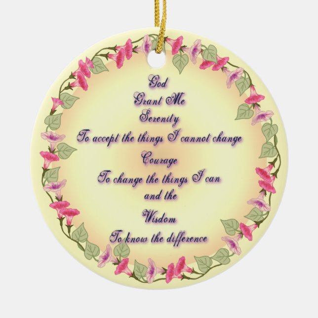 Morning Serenity Prayer   Ceramic Ornament (Front)