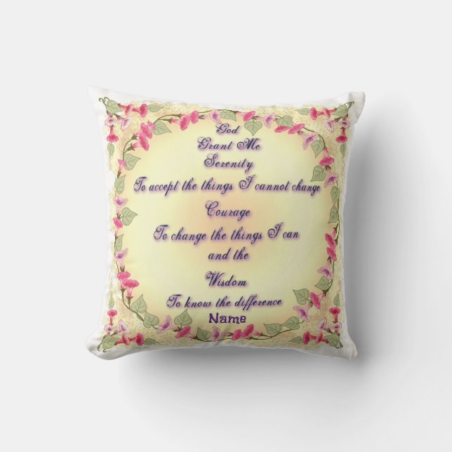 Morning Serenity Prayer   Throw Pillow (Front)