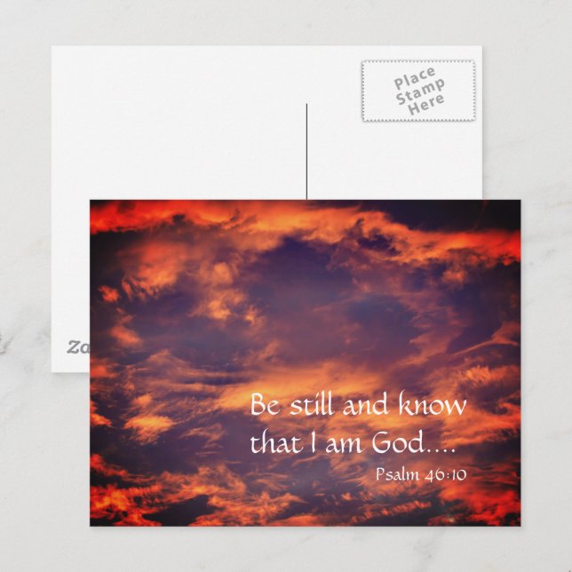 Morning Sky Be Still Psalm 46:10 Inspirational  Postcard (Front/Back)