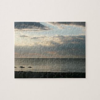 Morning sky over beach in Greece Scenery Photo
