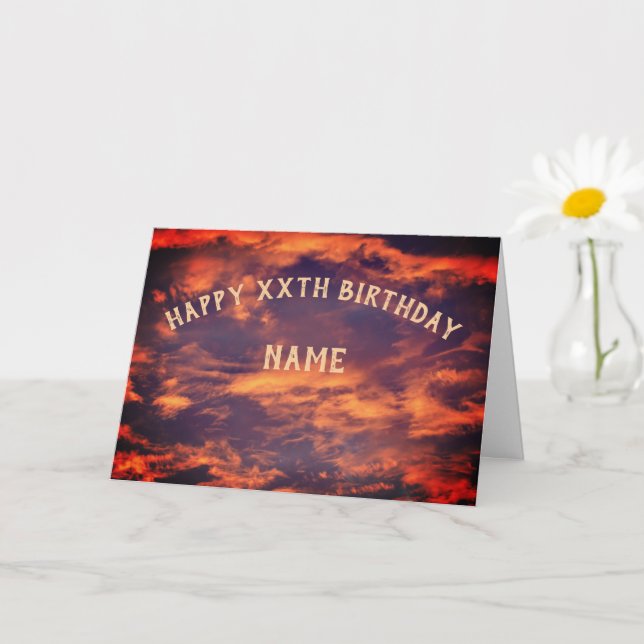 Morning Sky Personalized Birthday  Card (Small Plant)