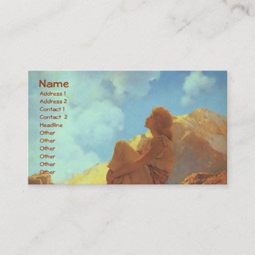 Customizable Morning (Spring), Maxfield Parrish Fine Art Business Card Templates