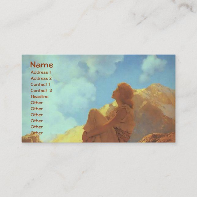 Morning (Spring), Maxfield Parrish Fine Art Business Card (Front)