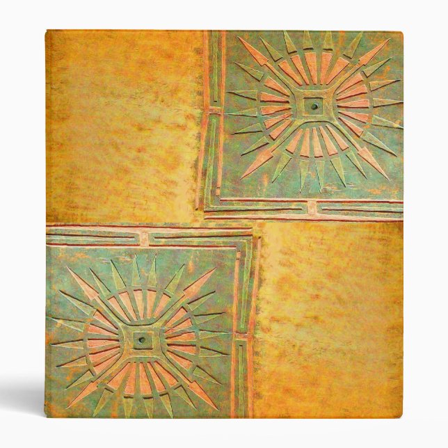 MORNING STAR , antique yellow brown green 3 Ring Binder (Front)